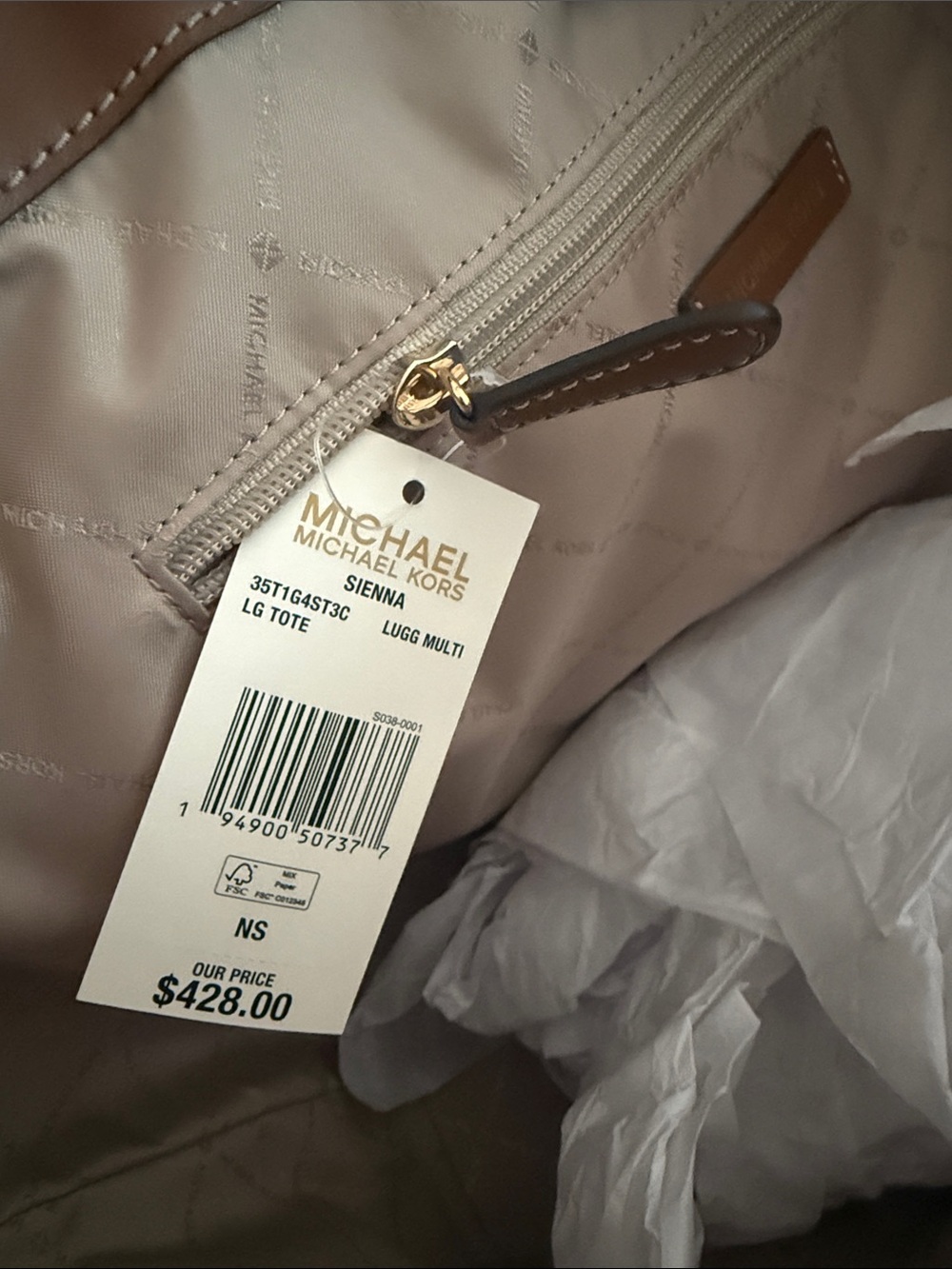 Michael Kors Sieana Large Tote Brand New Authentic 14x12 - Picture 7 of 10